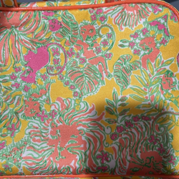 Lilly Pulitzer Orange Multi Color Makeup Tote Purse EUC Target Collaboration - Picture 7 of 17